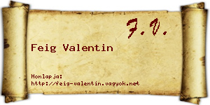 Feig Valentin névjegykártya